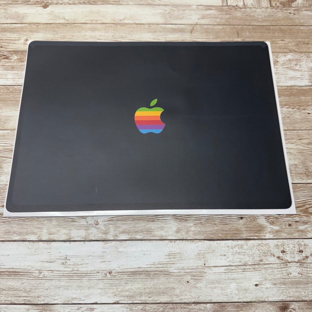 Apple MacBook Pro 14" Laptop Skin Unisex OS Black Vtg Rainbow Logo Matte Decal